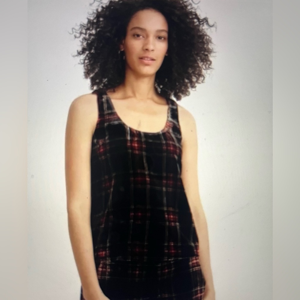 J Crew  Stewart Tartan Plaid Velvet Tank Top size 4